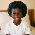 Bonnet en satin enfant, vue de face