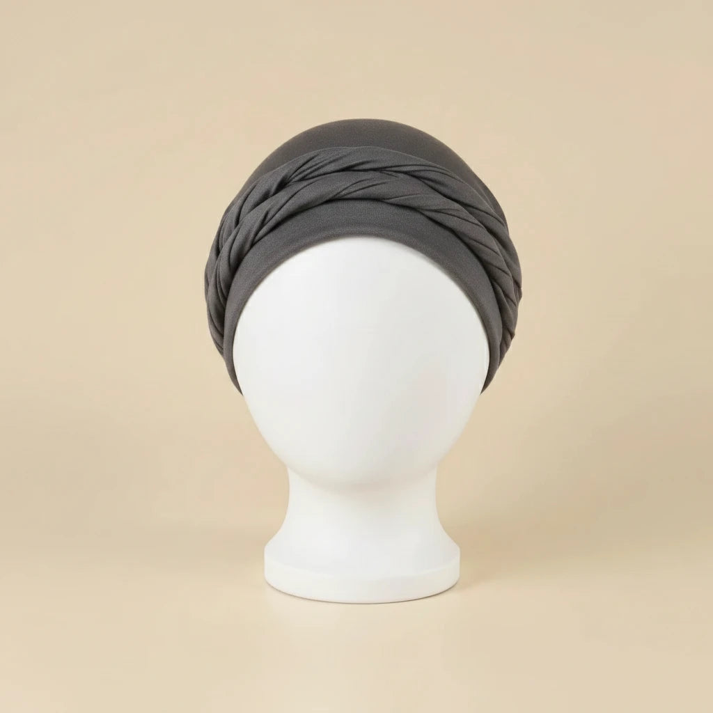 Bonnet en satin homme à nouer, coloris gris