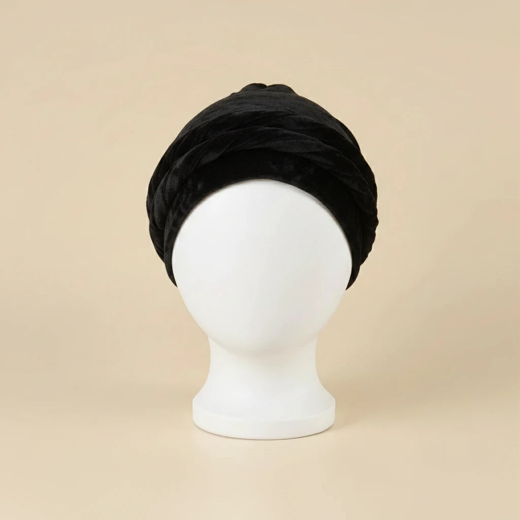 Bonnet en satin homme à nouer, coloris noir