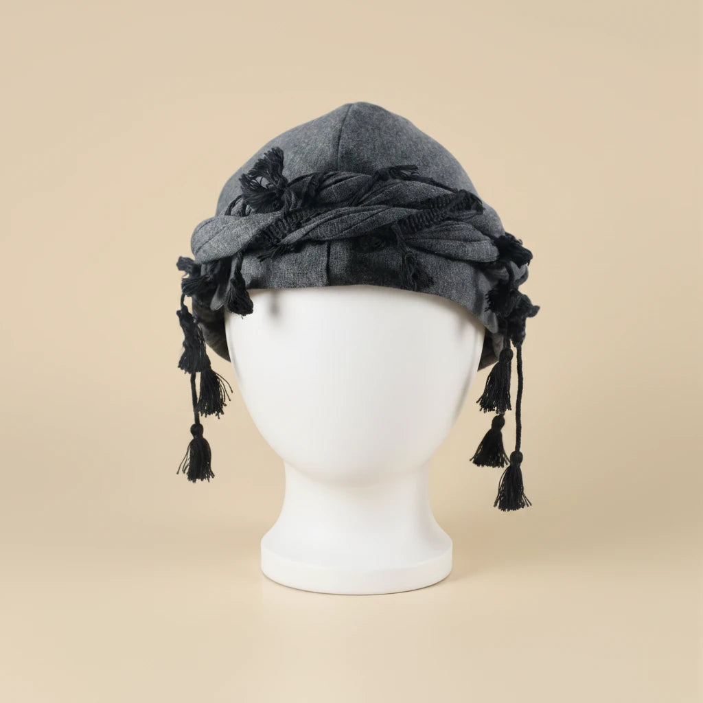 Bonnet en satin homme pour cheveux courts, coloris gris