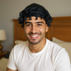 Bonnet en satin homme pour cheveux courts, vue de face