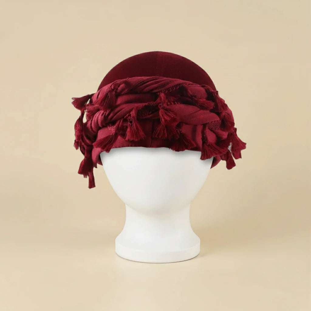 Bonnet en satin homme pour cheveux courts, coloris rouge