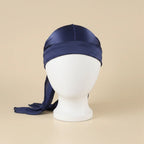 Durag en satin homme, coloris bleu marine