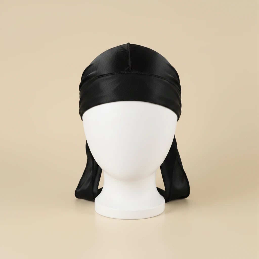 Durag en satin homme, coloris noir