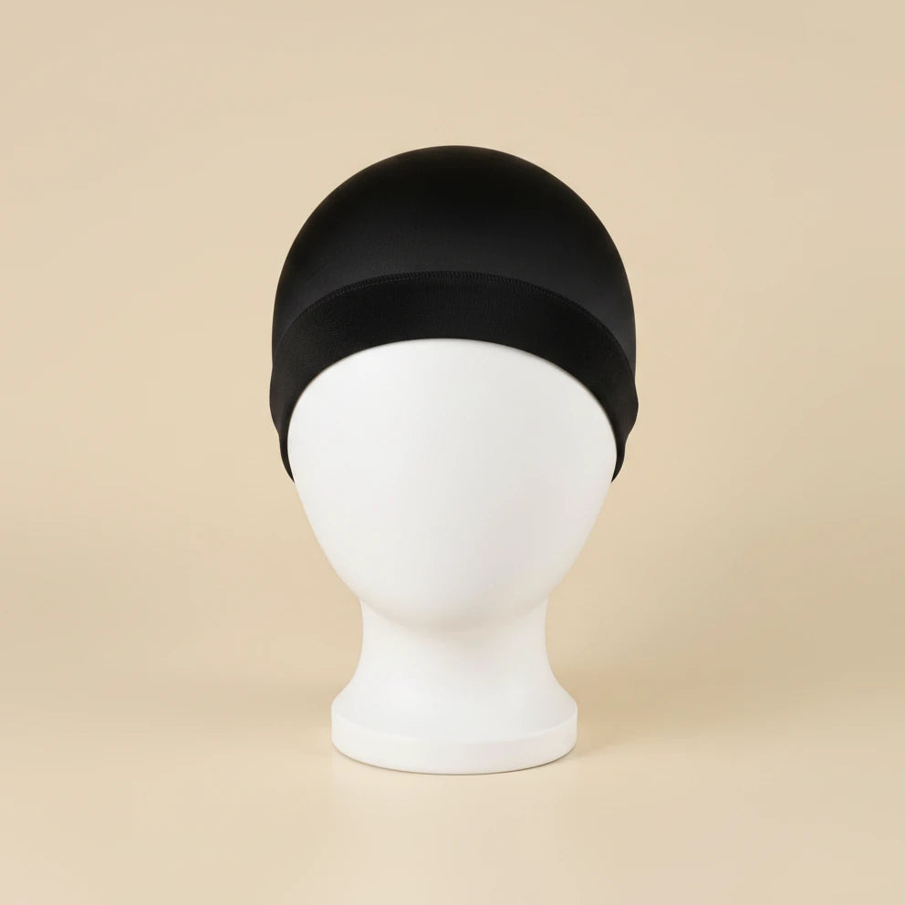 Bonnet en satin homme calotte ajustée, coloris noir