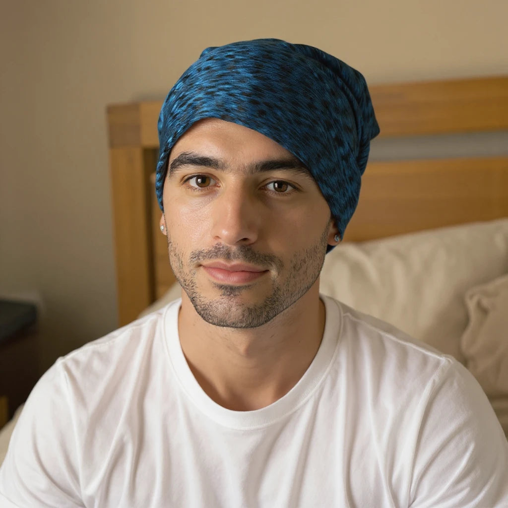 Bonnet en satin homme sport respirant, vue de face